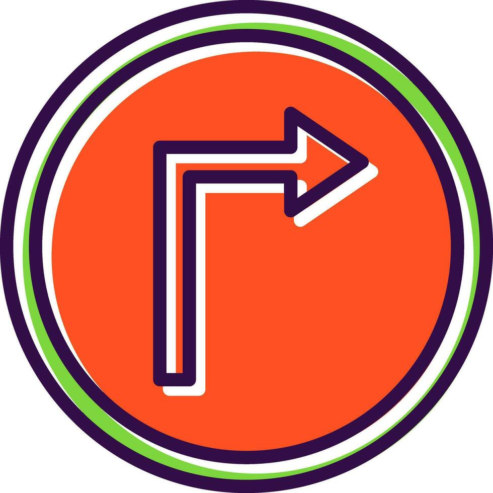 Right Turn Vector Icon Design