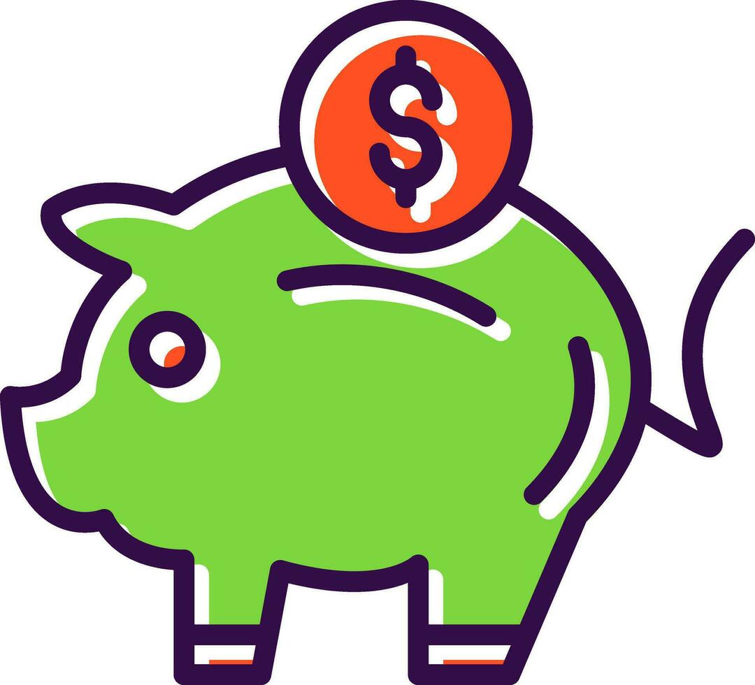 Piggy Bank Vector Icon Design