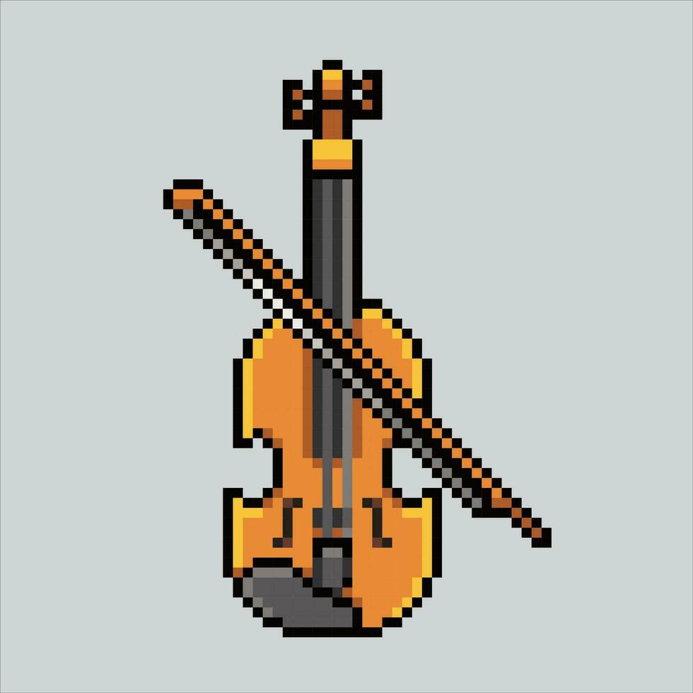Pixel art illustration Violin. Pixelated Violin. Violin music icon pixelated for the pixel art game and icon for website and video game. old school retro. vector