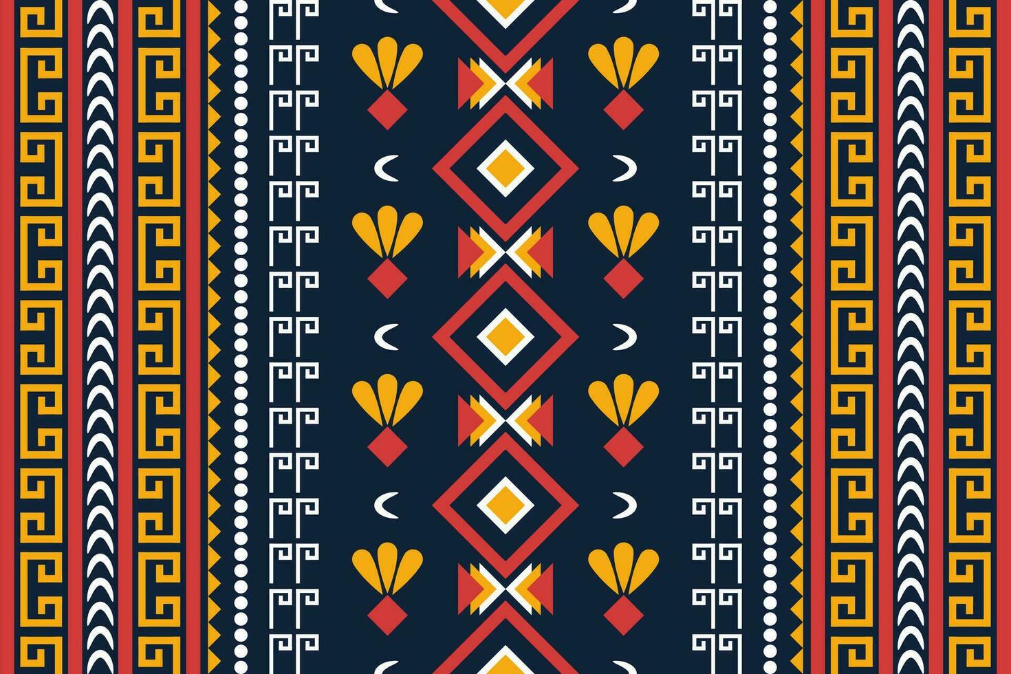 ethnic geometric seamless pattern. Geometric dark blue background. vector