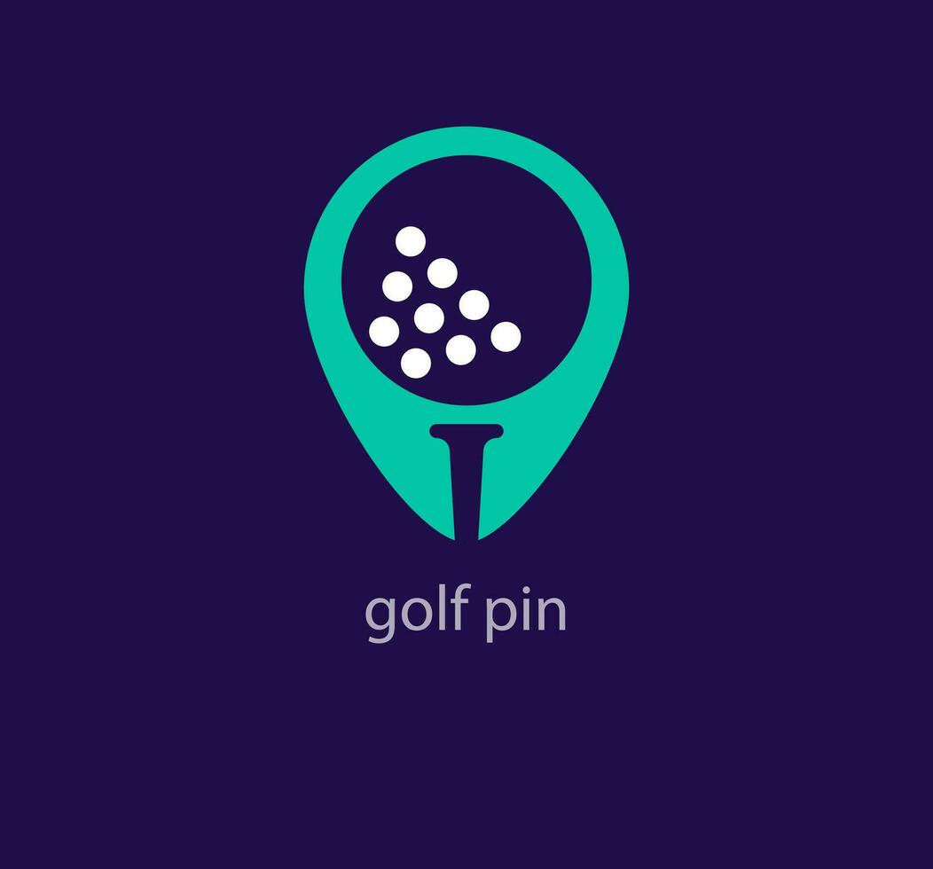 Modern golf pin logo. Unique color transitions. Golf tournament and team logo template. vector. vector