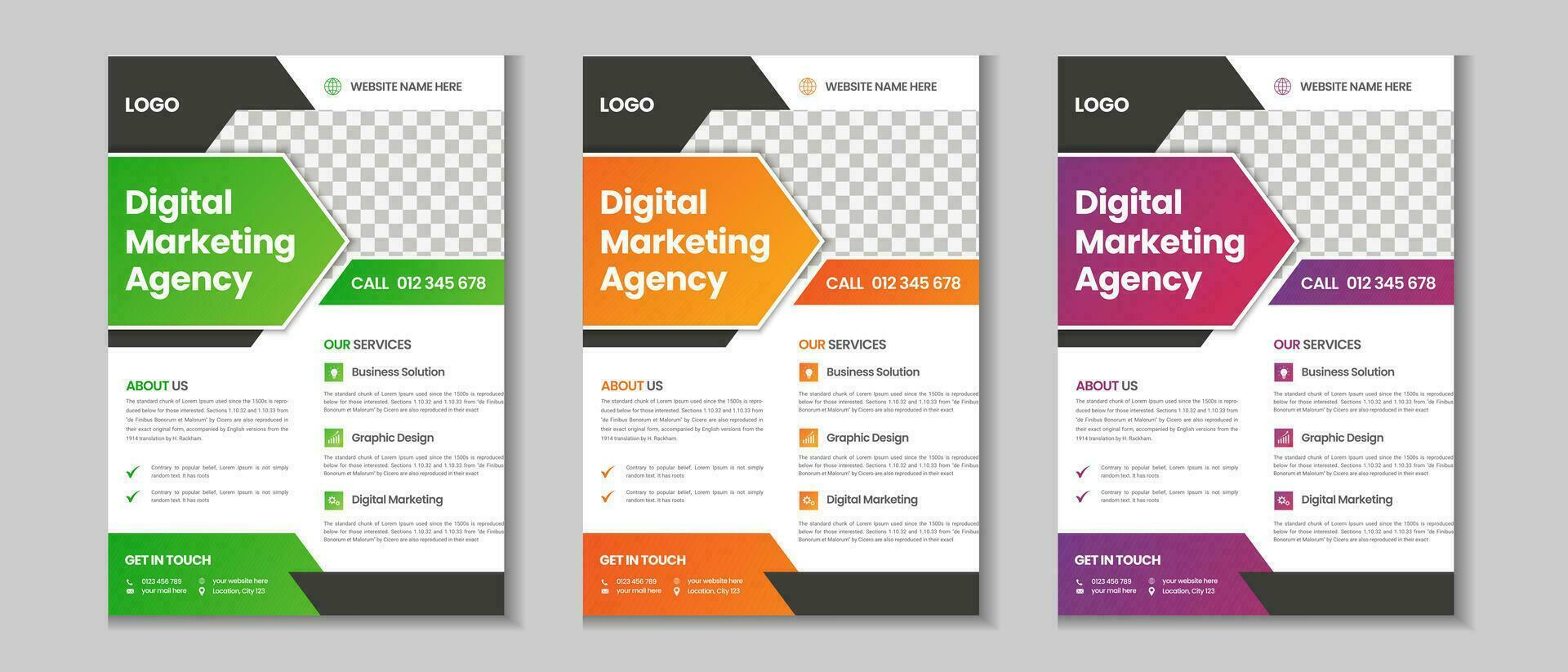 Business flyer, annual report design a4 template vector