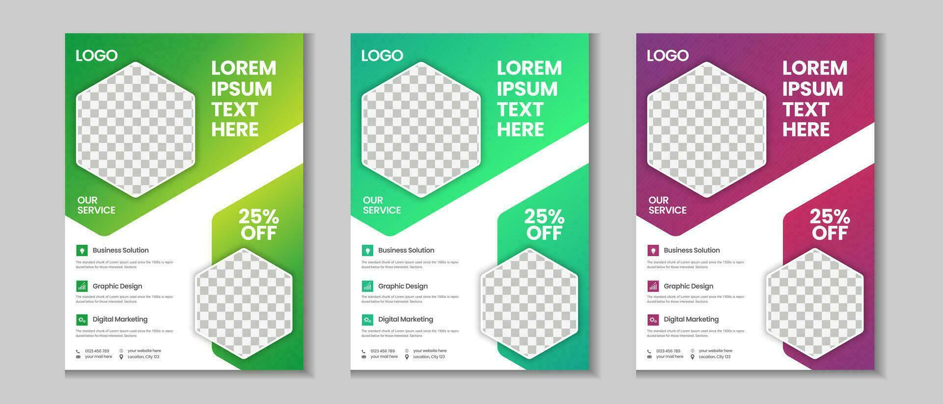 Corporate flyer design, annual report design a4 template vector