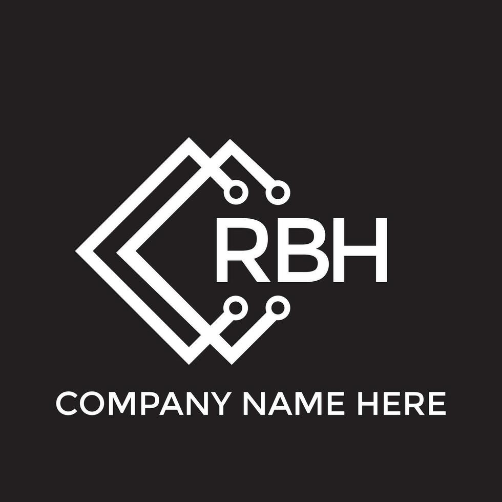 PrintRBH letter logo design.RBH creative initial RBH letter logo design. RBH creative initials letter logo concept. vector