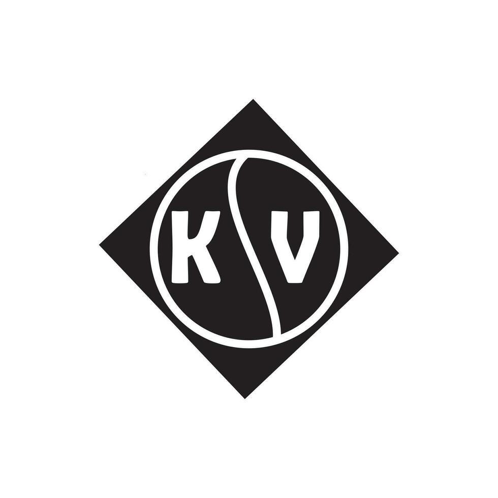 kv letra logo diseño.kv creativo inicial kv letra logo diseño. kv creativo iniciales letra logo concepto. vector