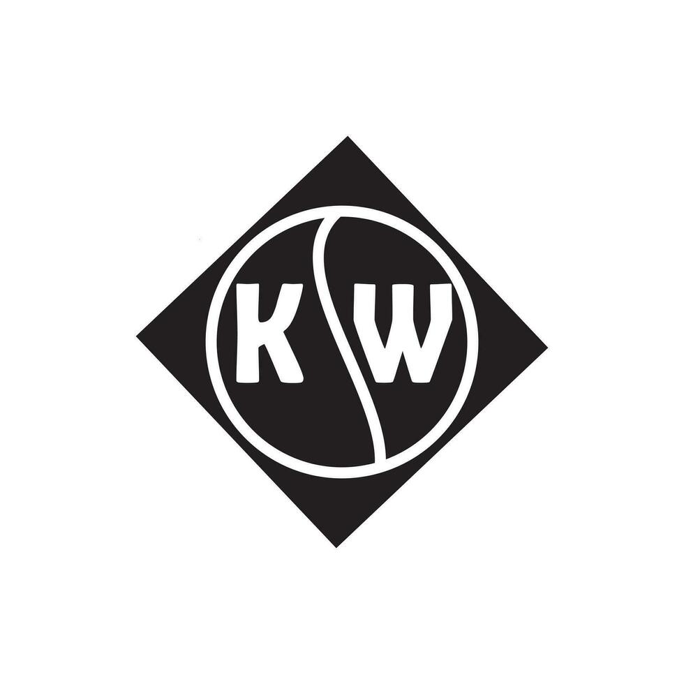 kw letra logo diseño.kw creativo inicial kw letra logo diseño. kw creativo iniciales letra logo concepto. vector