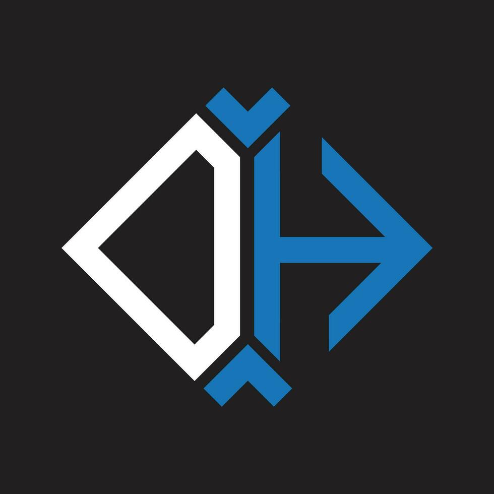 DH letter logo design.DH creative initial DH letter logo design. DH creative initials letter logo concept. vector