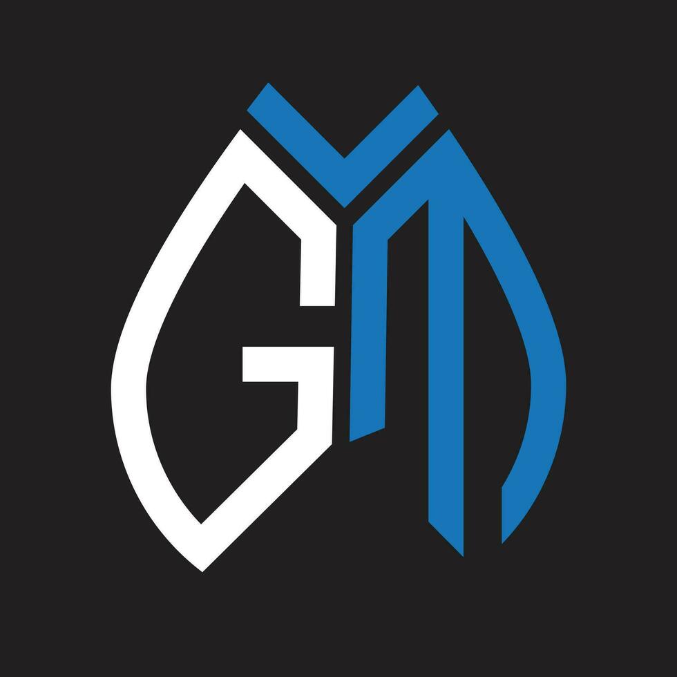 gm letra logo diseño.gm creativo inicial gm letra logo diseño. gm creativo iniciales letra logo concepto. vector