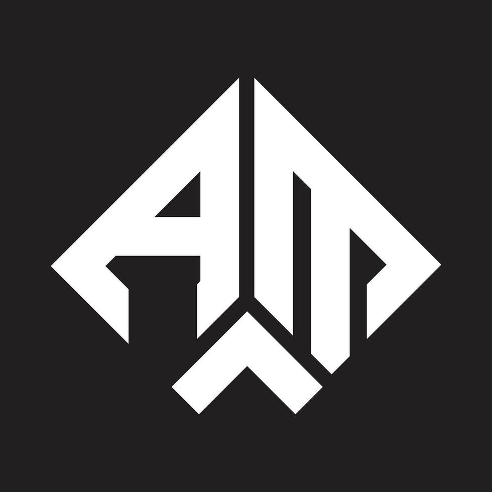 AM letter logo design.AM creative initial AM letter logo design. AM creative initials letter logo concept. vector