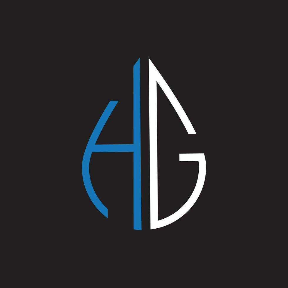 HG letter logo design.HG creative initial HG letter logo design. HG creative initials letter logo concept. vector