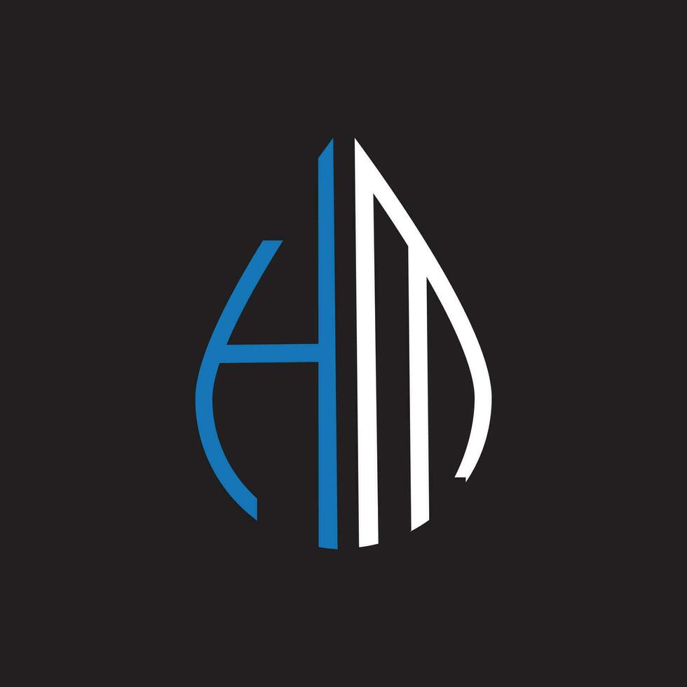 HM letter logo design.HM creative initial HM letter logo design. HM creative initials letter logo concept. vector