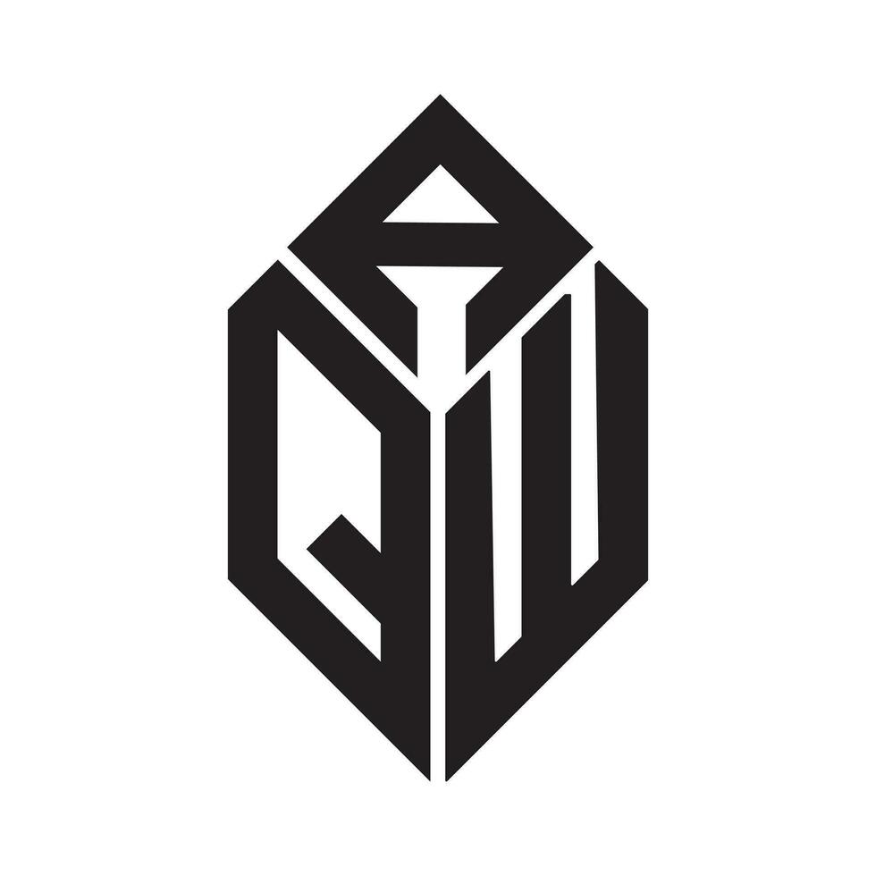 AQW letter logo design.AQW creative initial AQW letter logo design. AQW creative initials letter logo concept. vector