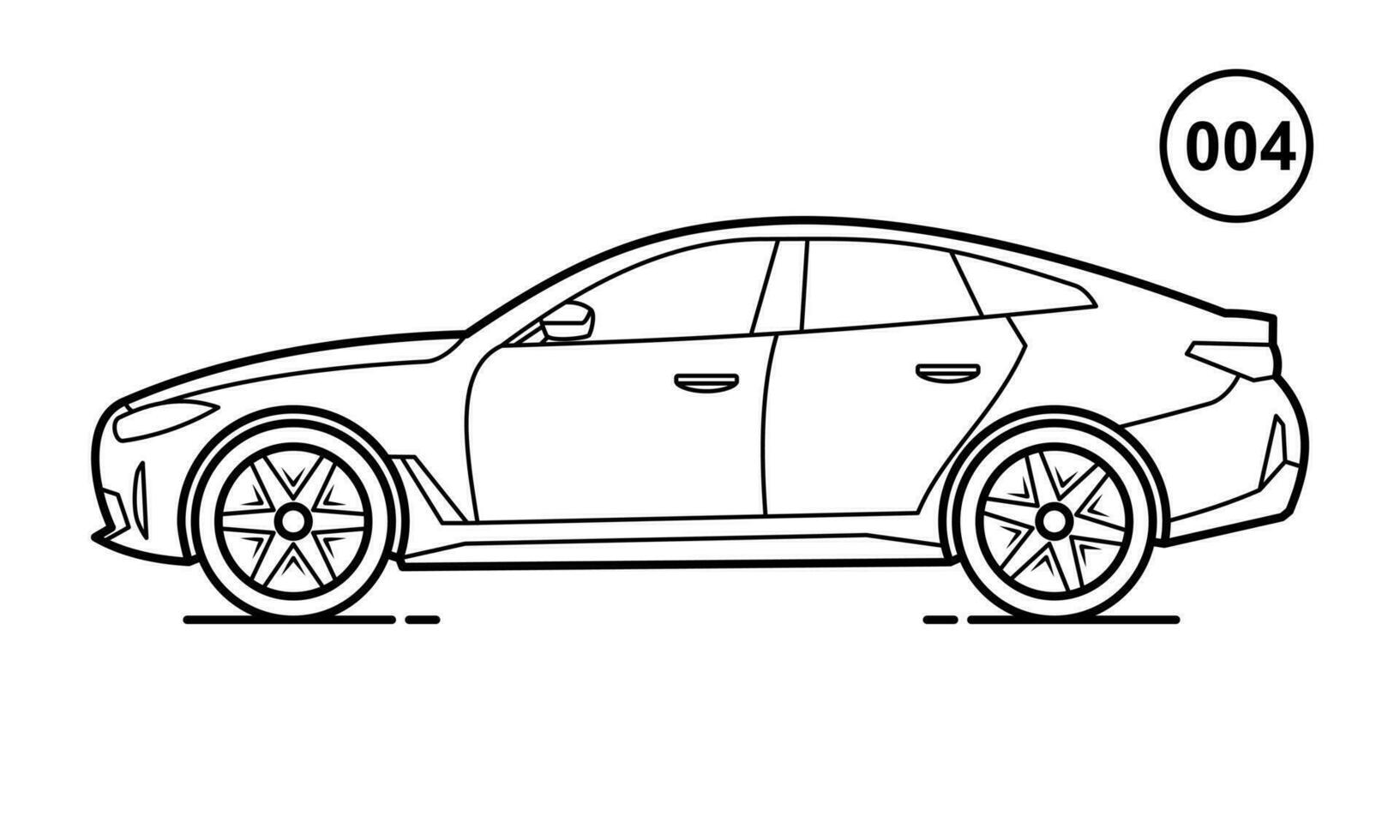 Daily Car Outline Design for Drawing Book Style 004 vector