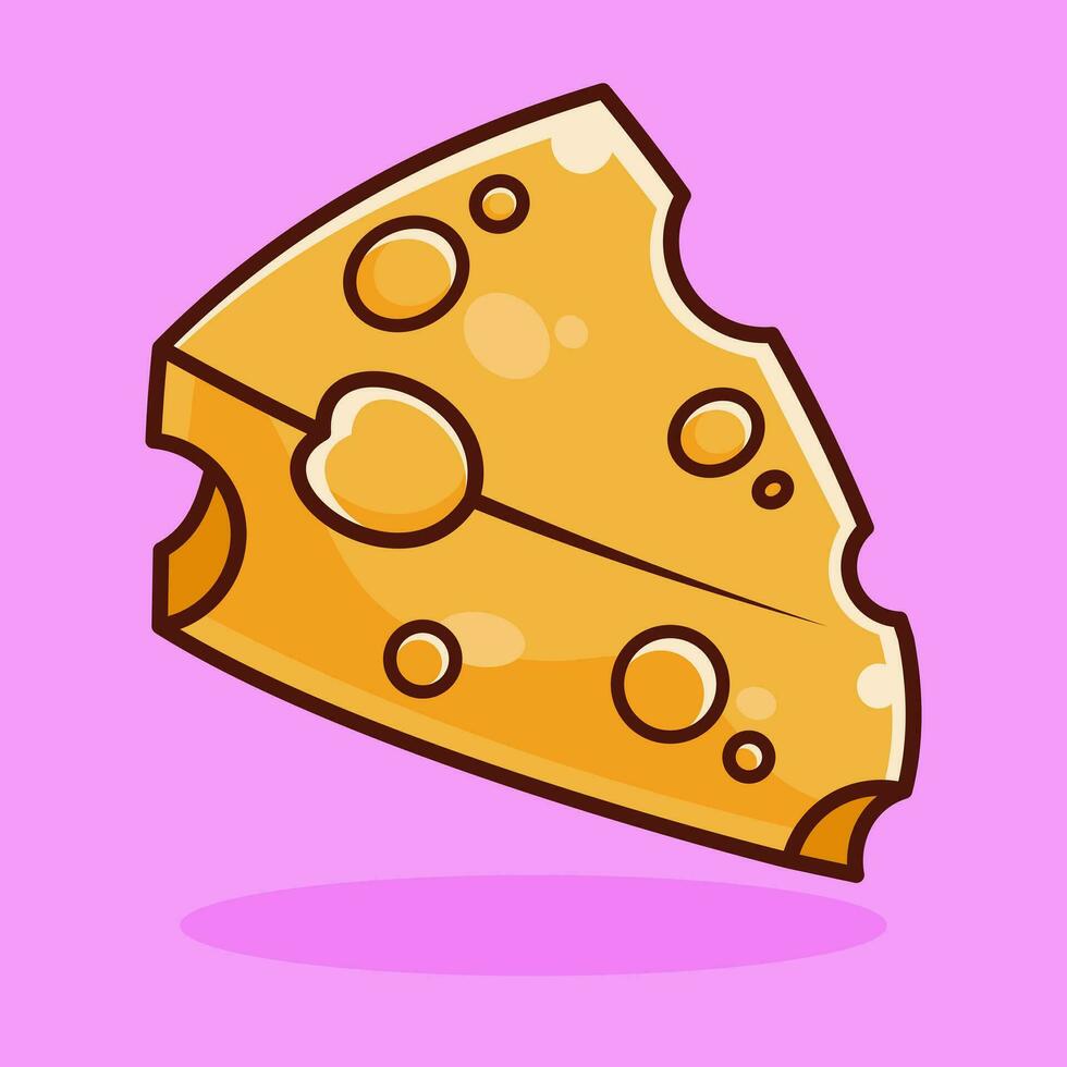 linda ilustración de queso vector