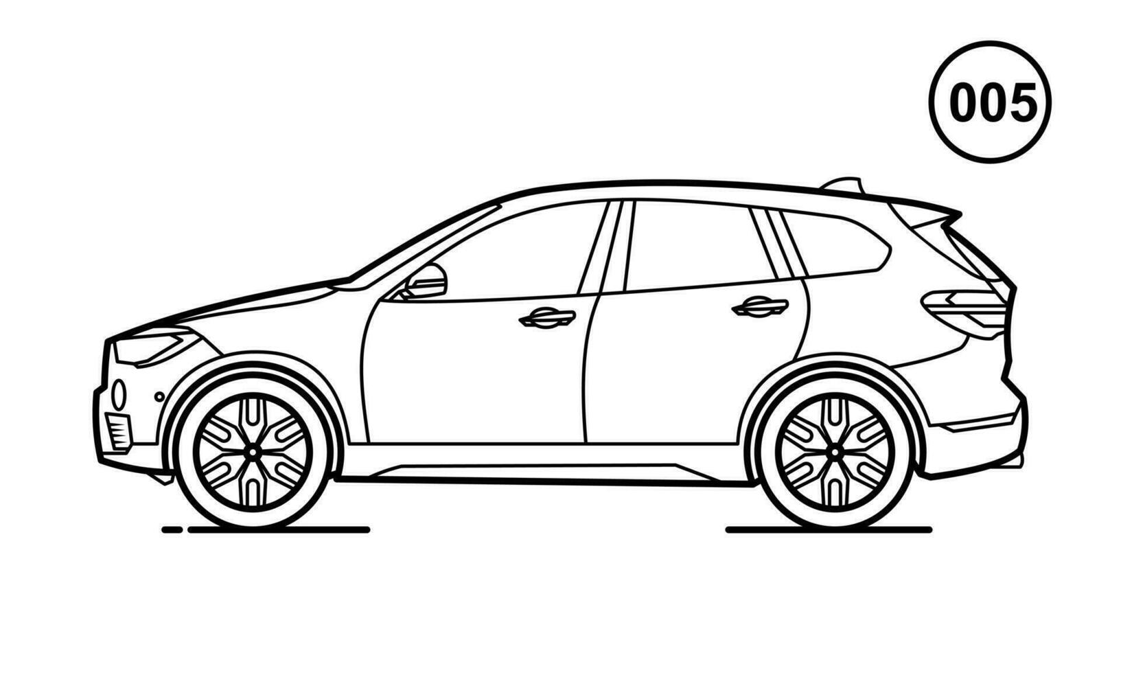 Daily Car Outline Design for Drawing Book Style 005 vector