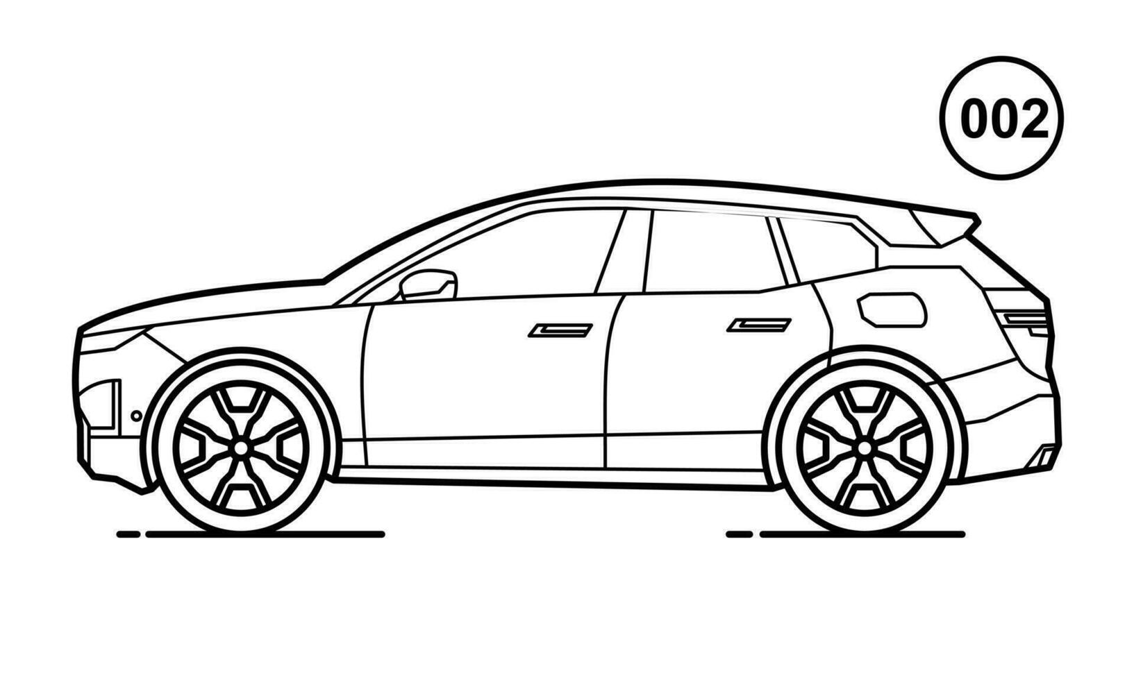Daily Car Outline Design for Drawing Book Style 002 vector