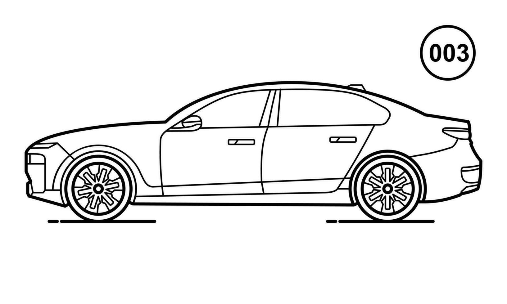 Daily Car Outline Design for Drawing Book Style 003 vector