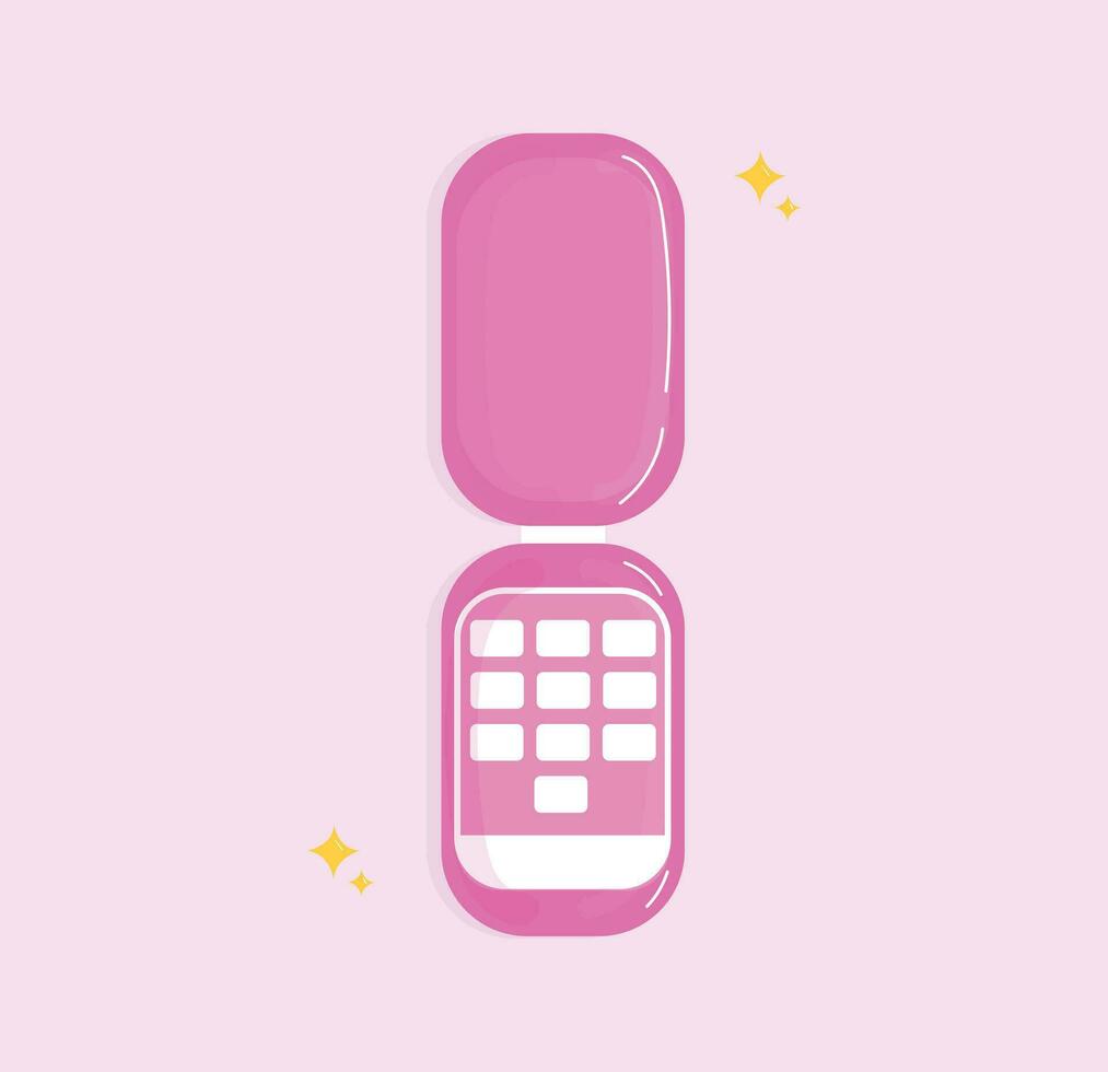 Barbie Phone Hand Drawn Illustration vector