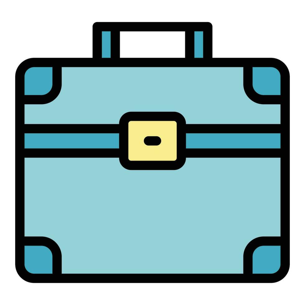 Metal cosmetic case icon vector flat