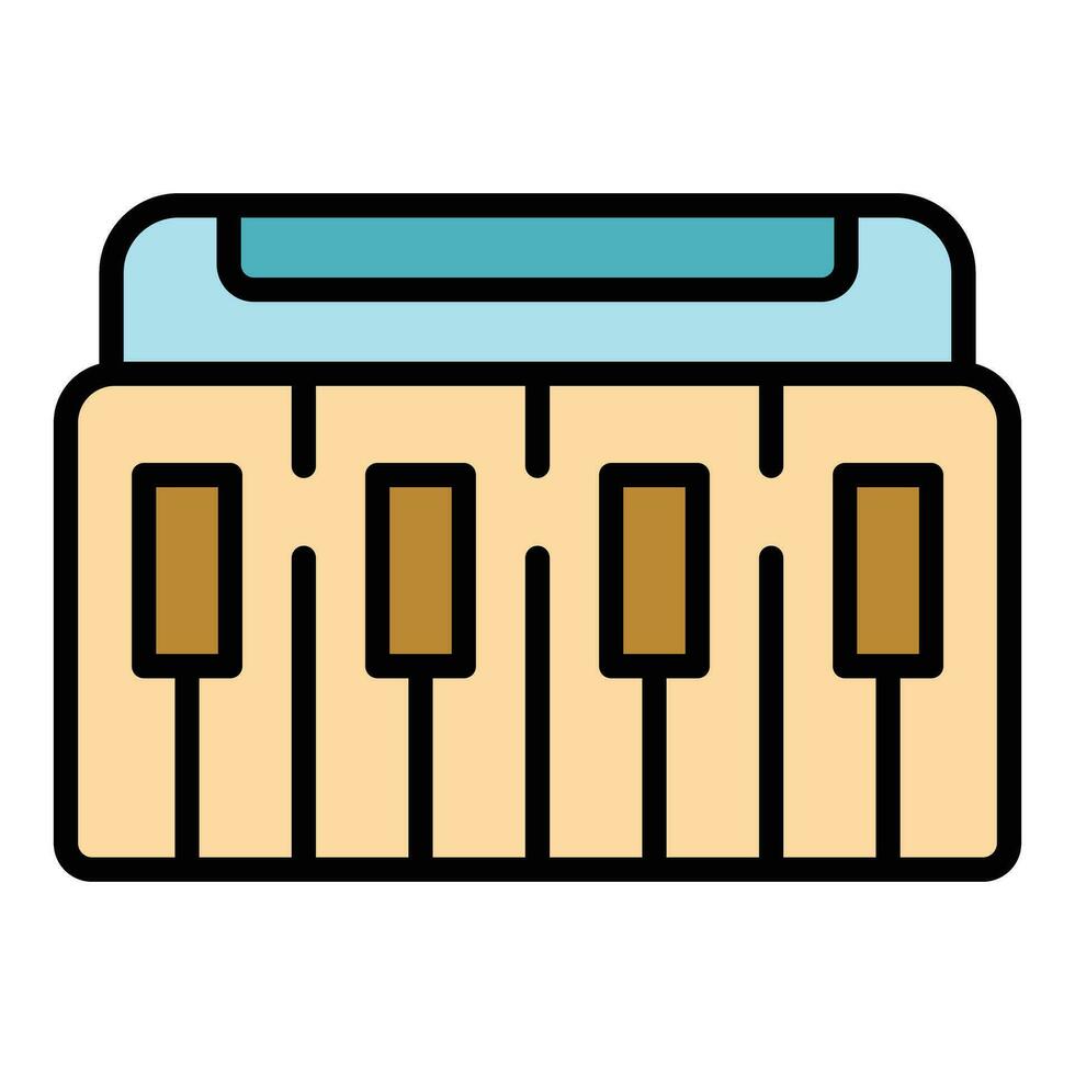 Midi synthesizer icon vector flat
