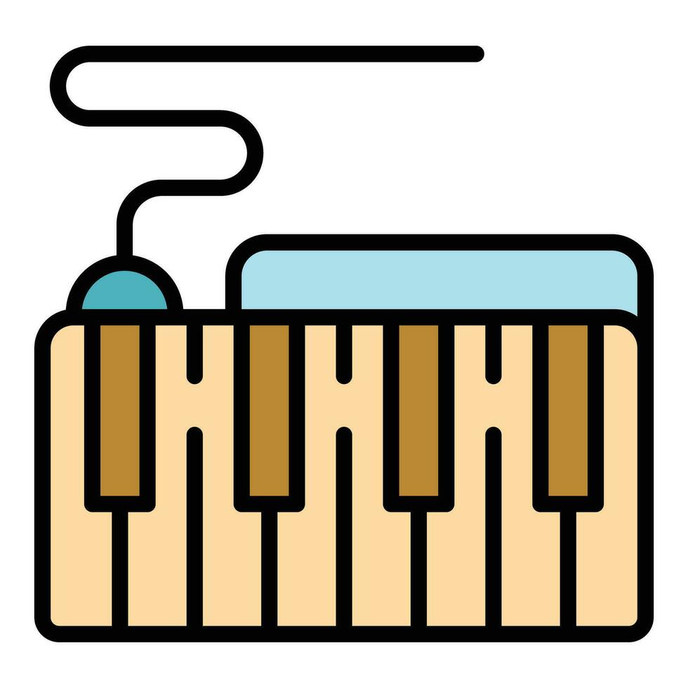 Music synthesizer icon vector flat