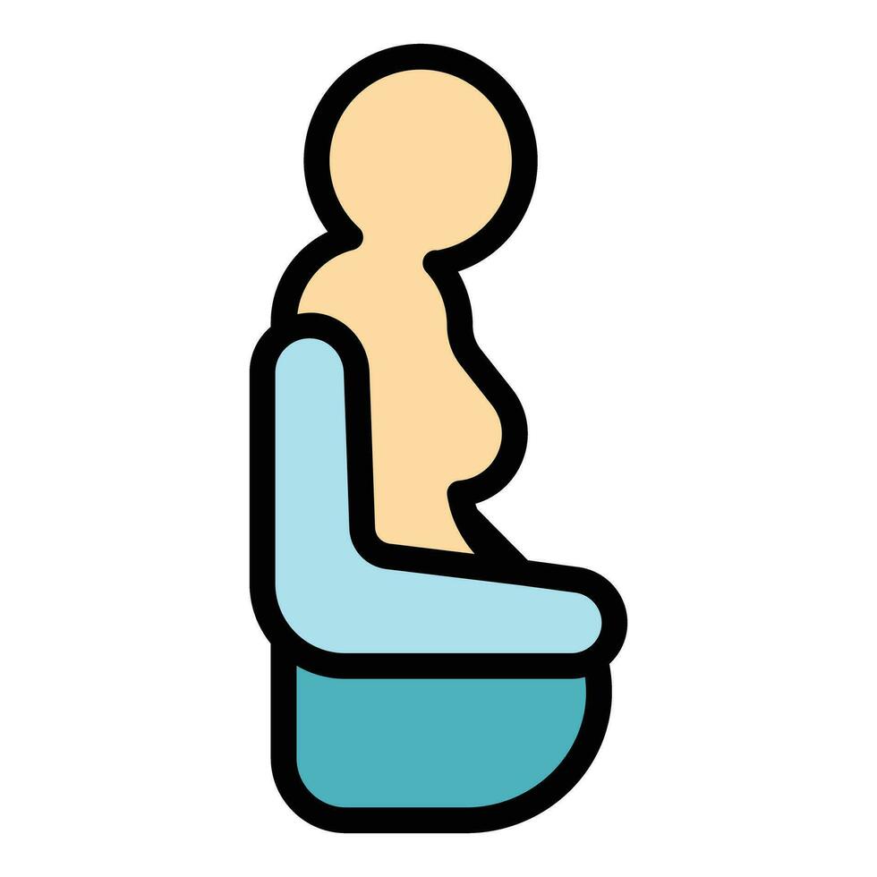 Pregnant woman icon vector flat