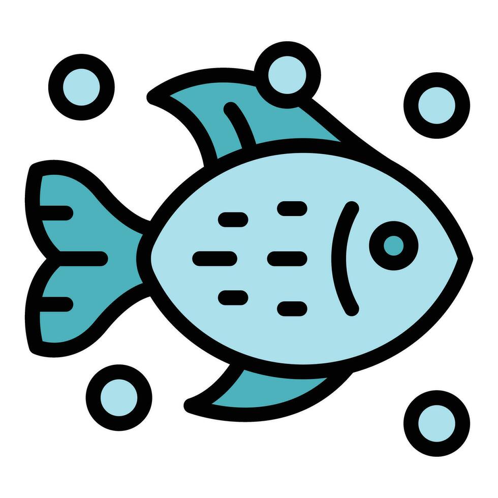 Aquarium fish icon vector flat
