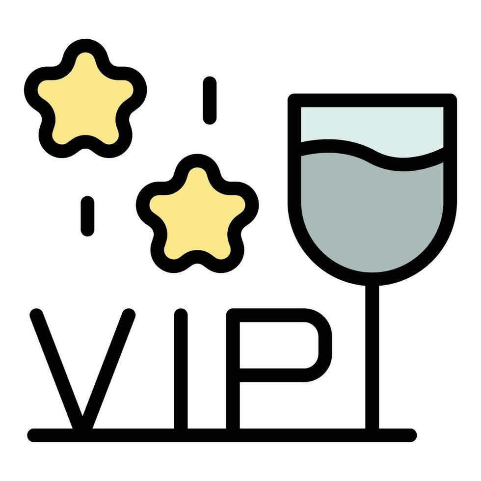 VIP evento bebidas icono vector plano