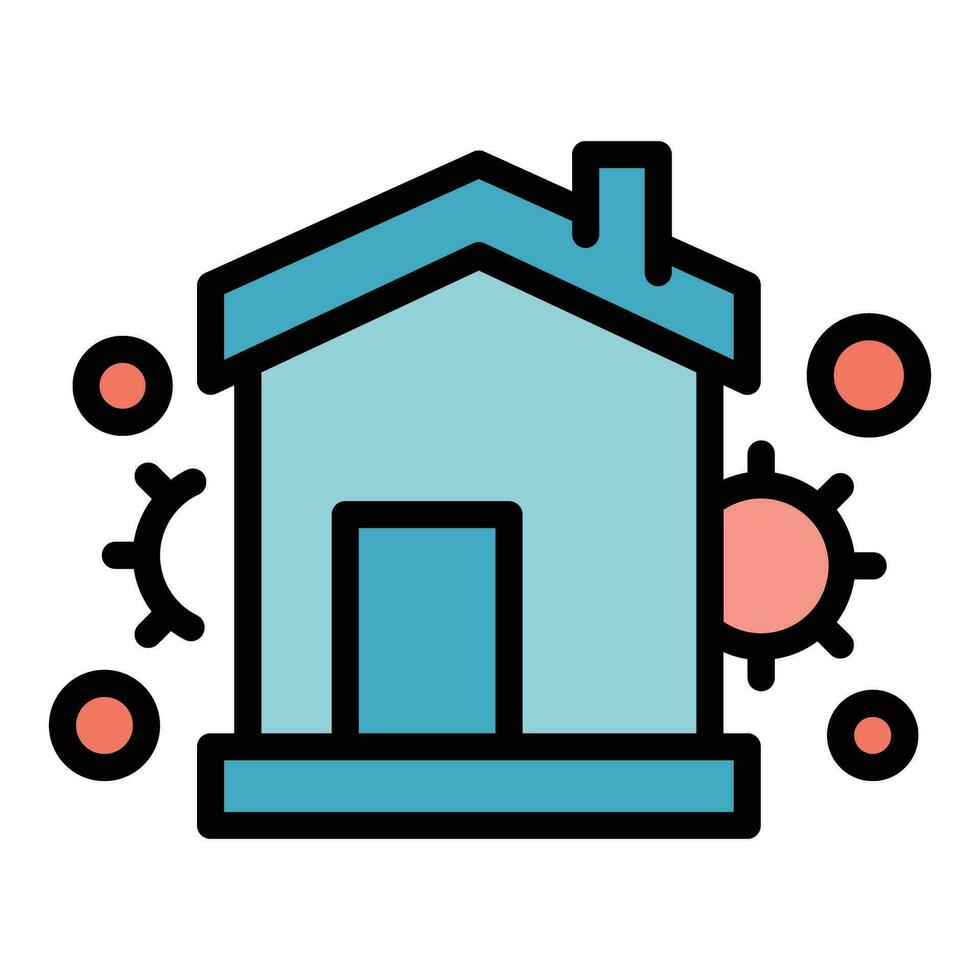 House self isolation icon vector flat