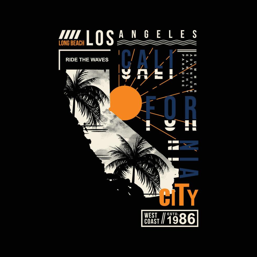 los angeles California gráfico, tipografía vector, playa tema ilustración, bueno para impresión t camisa y otro utilizar vector