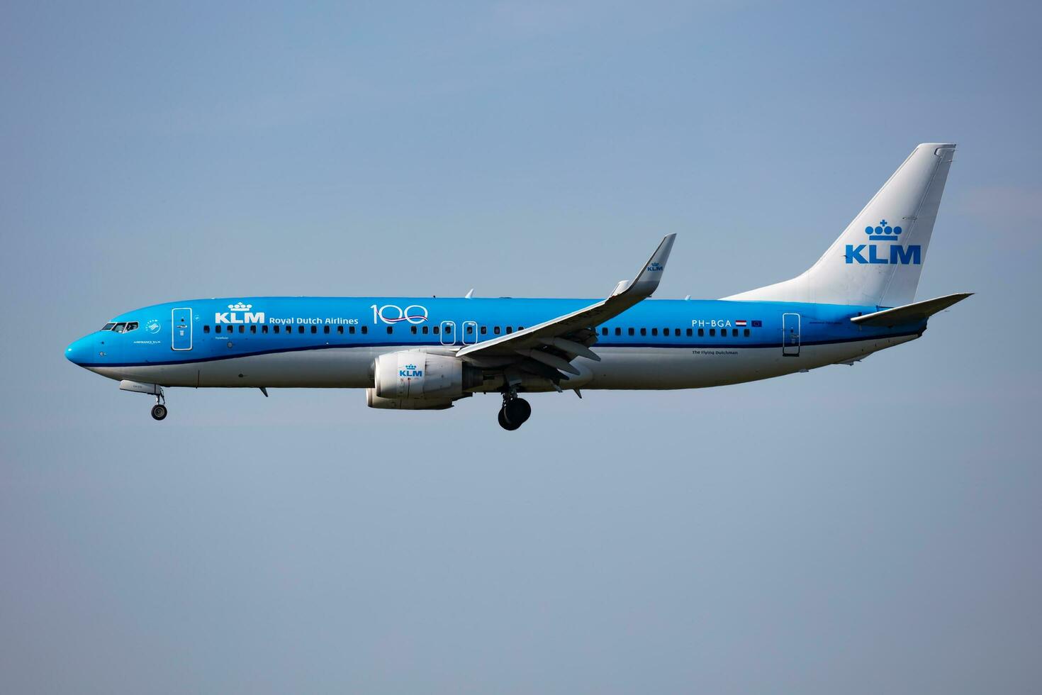 KLM passenger plane at airport. Schedule flight travel. Aviation and aircraft. Air transport. Global international transportation. Fly and flying. photo