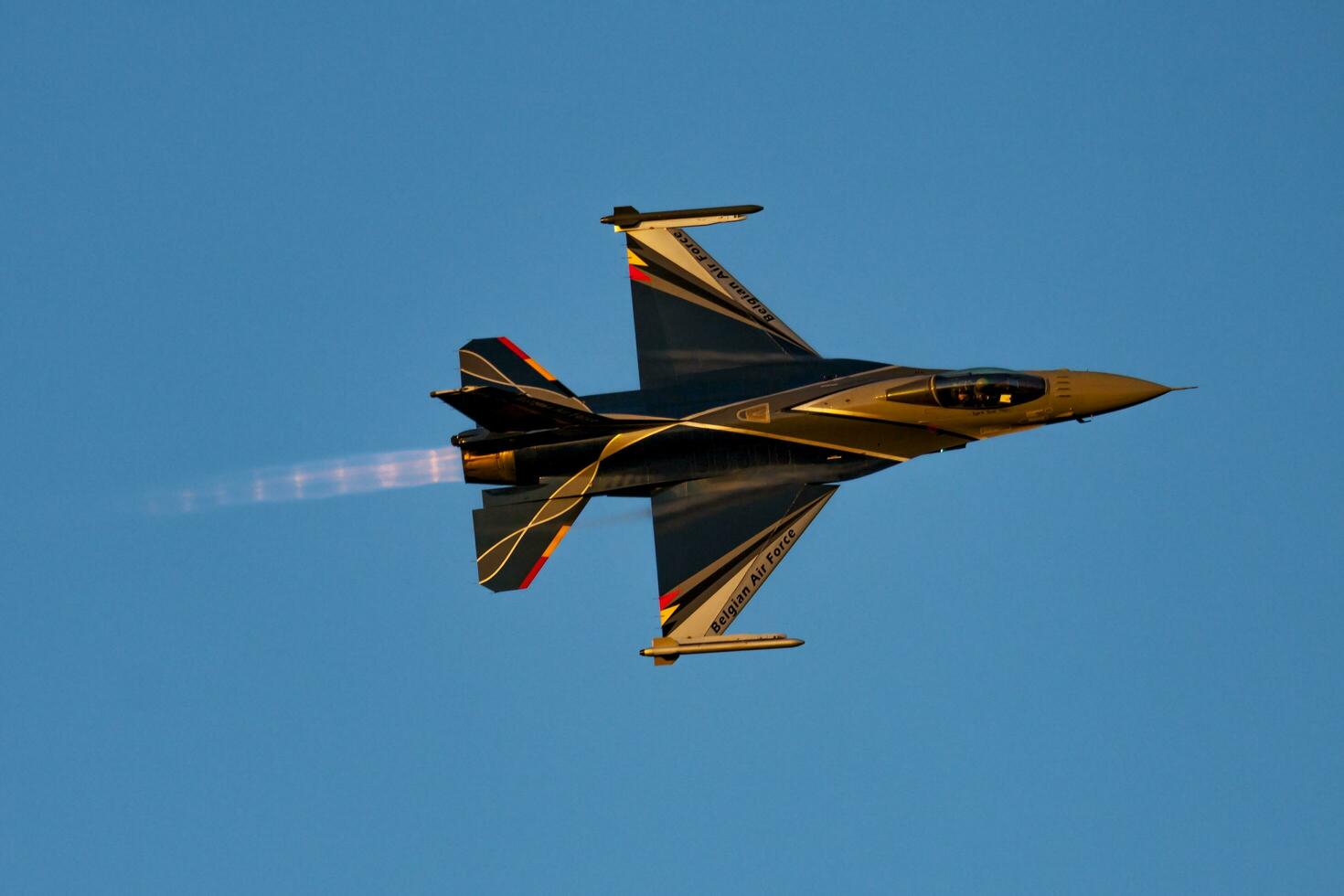 Military fighter jet plane at air base. Air force flight operation. Aviation and aircraft. Air defense. Military industry. Fly and flying. photo