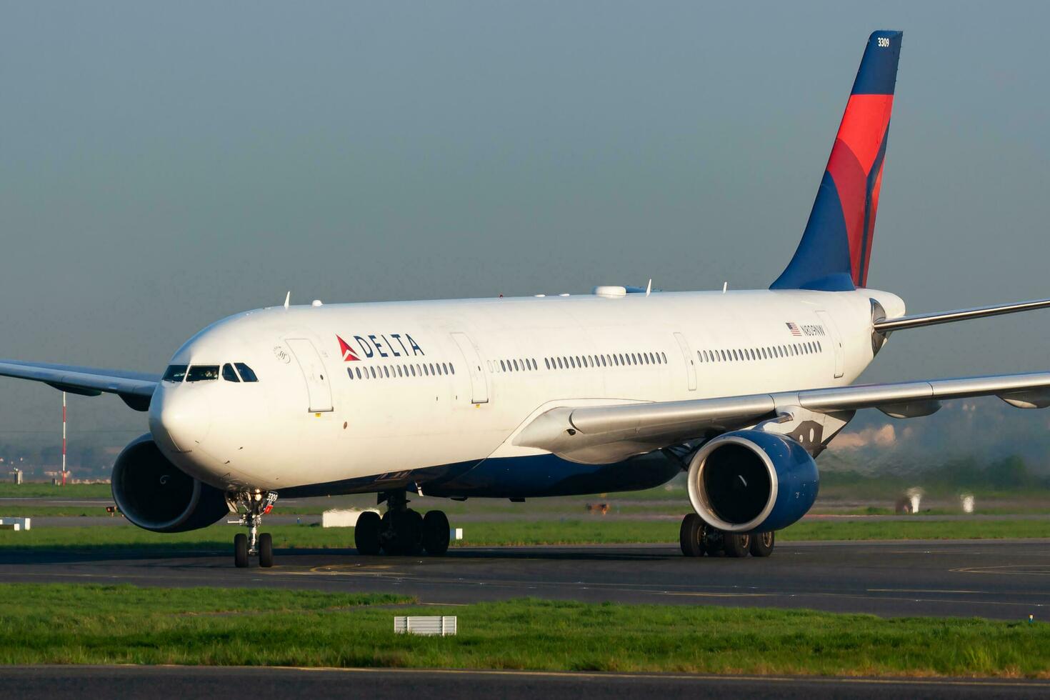 Delta Airlines Airbus A330-300 N809NW passenger plane arrival and landing at Paris Charles de Gaulle Airport photo