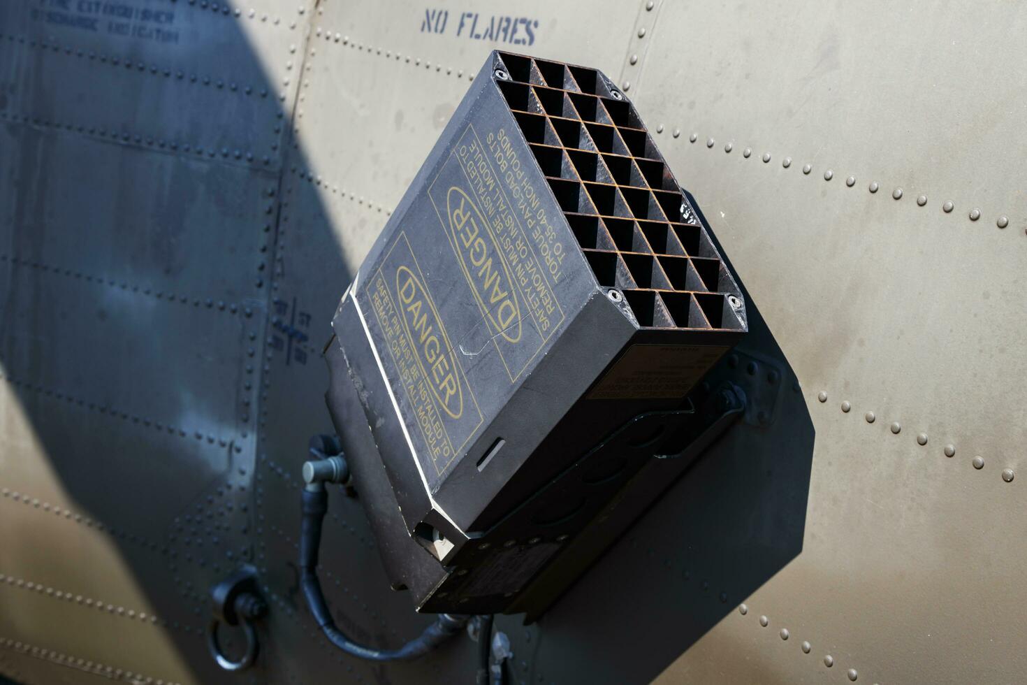 US Army military helicopter M130 General Purpose Dispenser. Aviation and rotorcraft. Transport and airlift. Military industry. Fly and flying. photo