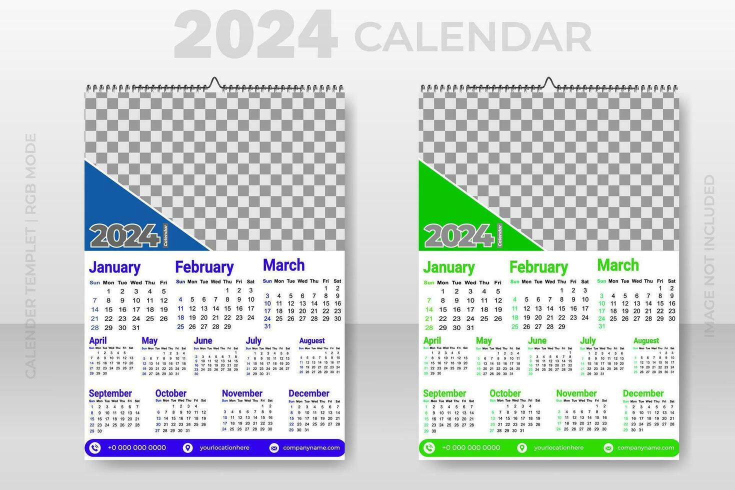 Vector Calendar 2024 Simple Minimal Design Week Starts From Sunday Happy New Year Planner