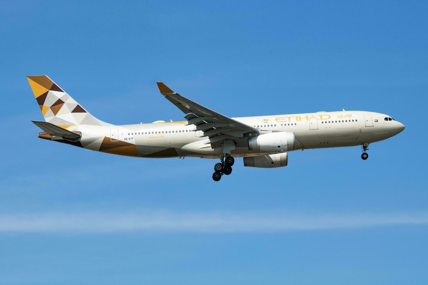 Etihad Airways Airbus A330200 A6EYF passenger plane arrival and