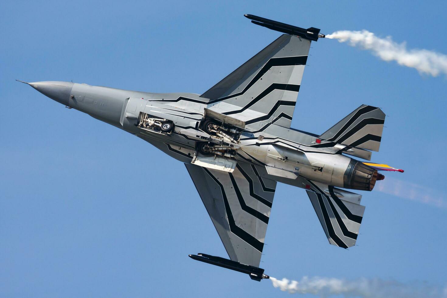 Military fighter jet plane at air base. Air force flight operation. Aviation and aircraft. Air defense. Military industry. Fly and flying. photo