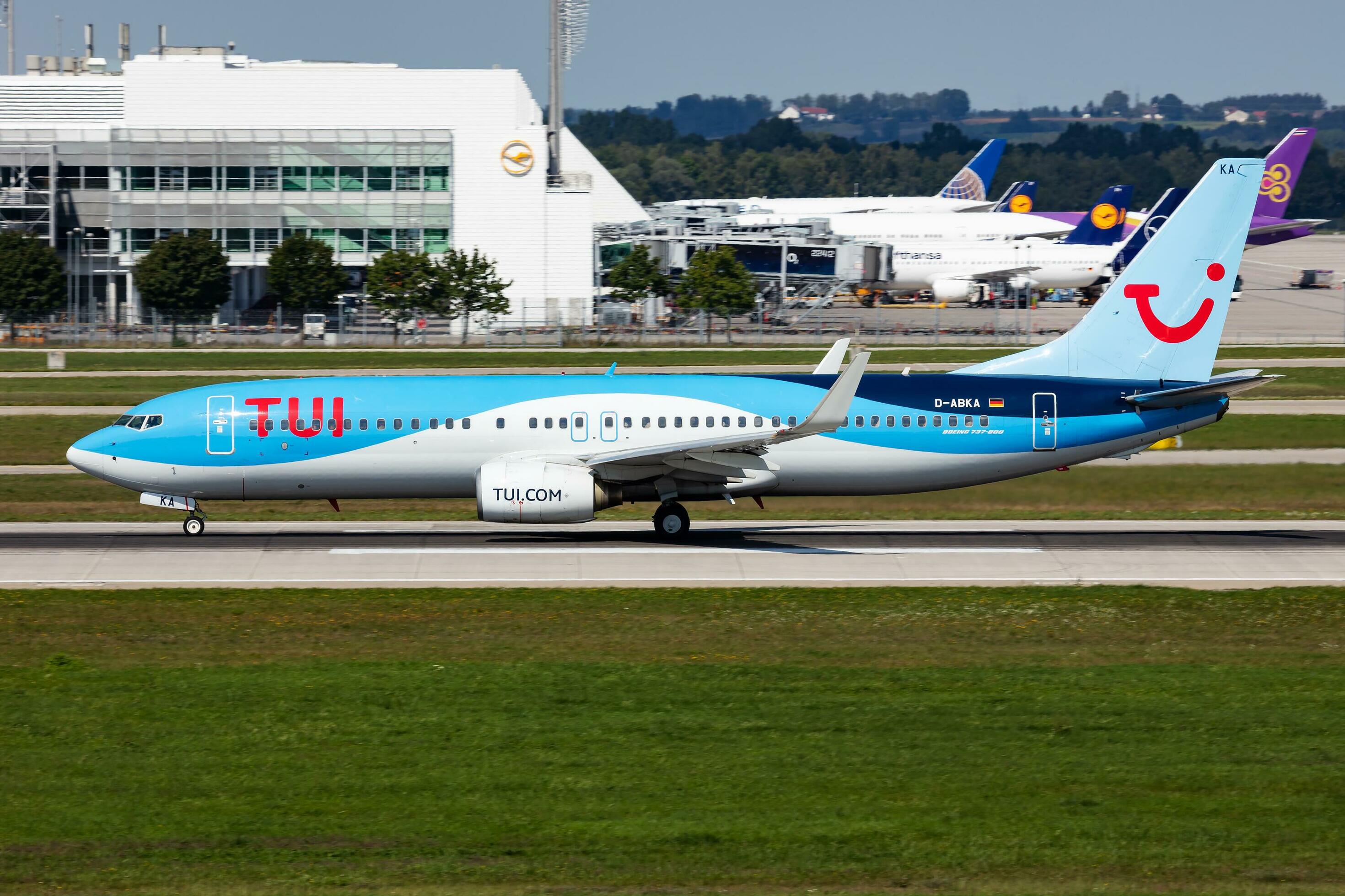 TUI Tuifly passenger plane at airport. Schedule flight travel. Aviation