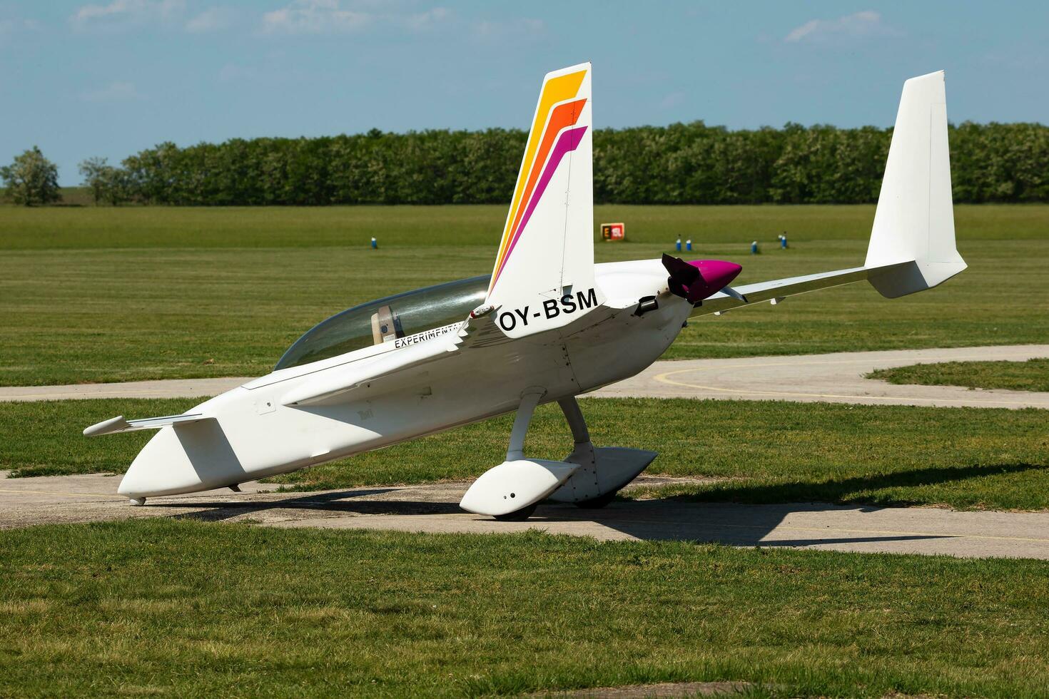 Airplane at airport and airfield. Small and sport aircraft. General aviation industry. Vip transport. Civil utility transportation. Fly and flying. photo