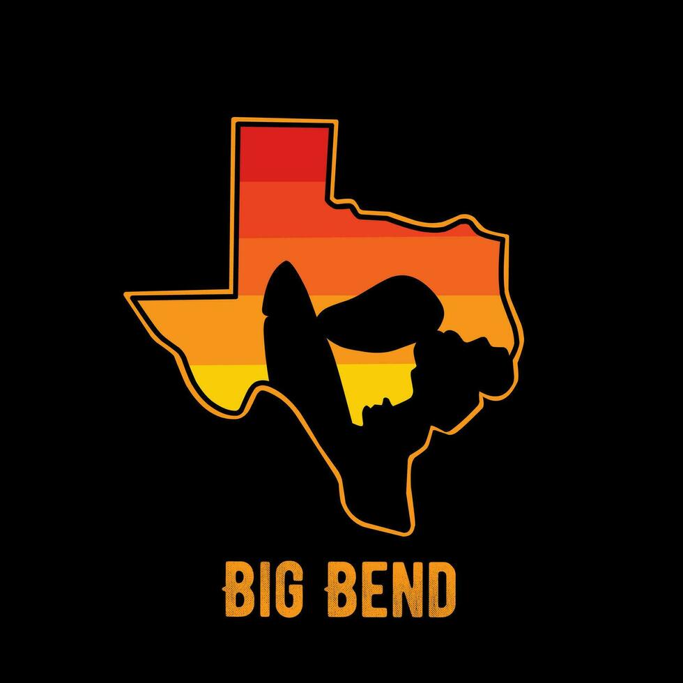 silhouette of big bend national park in texas perfect for print, etc vector