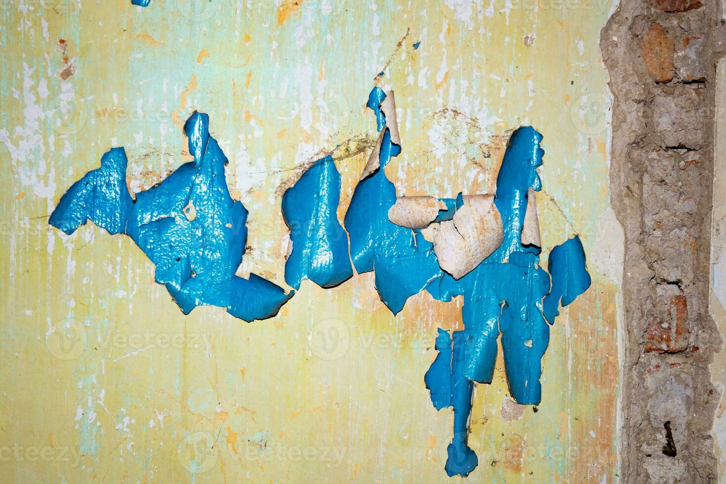 Cracked and abstract grunge texture. Aged material surface backdrop. Weathered effect pattern. Old and dirty background. photo