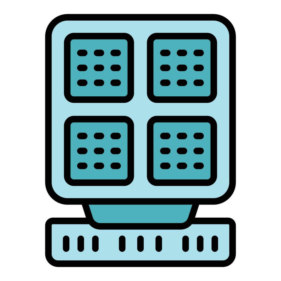 Waffle machine icon vector flat