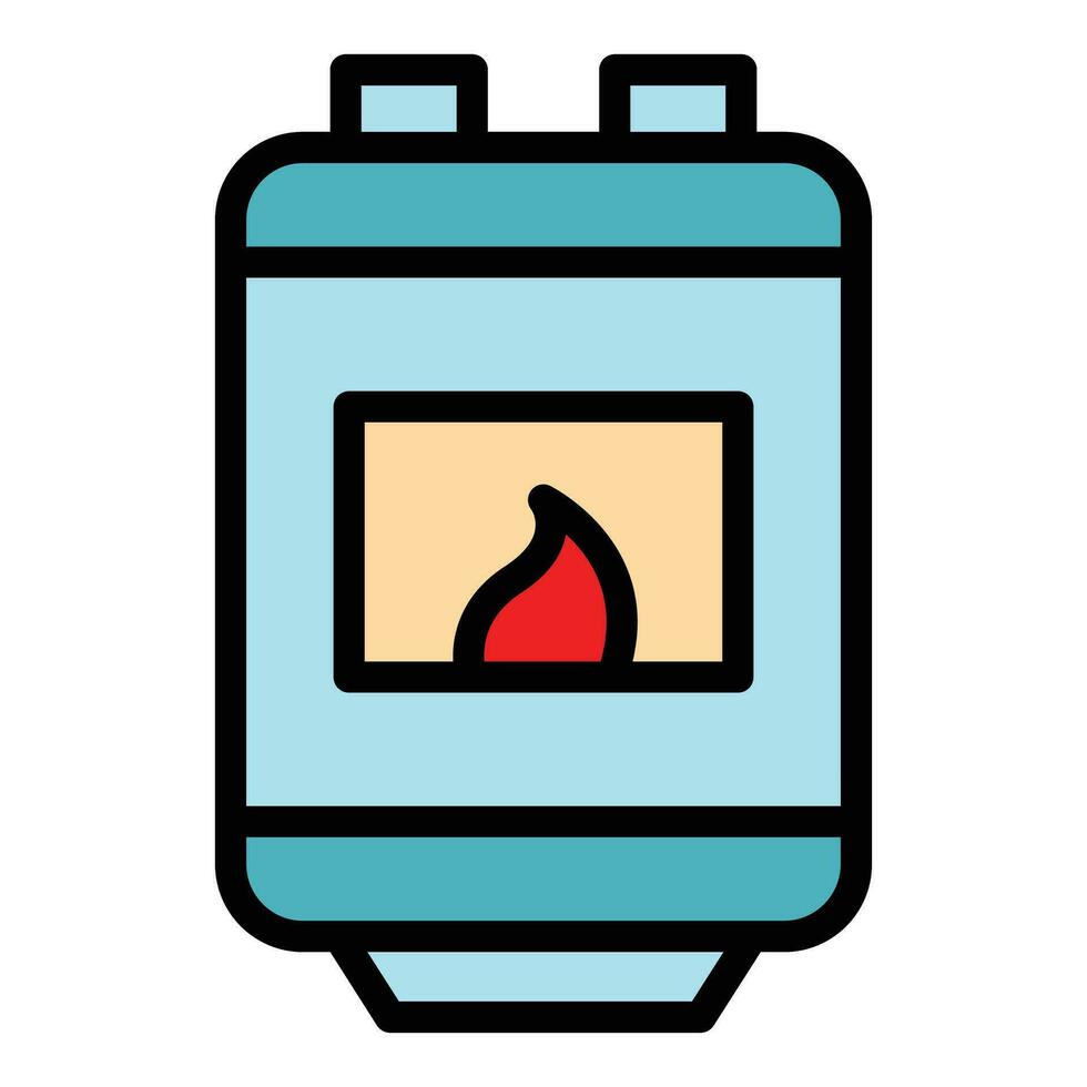 Warm gas boiler icon vector flat