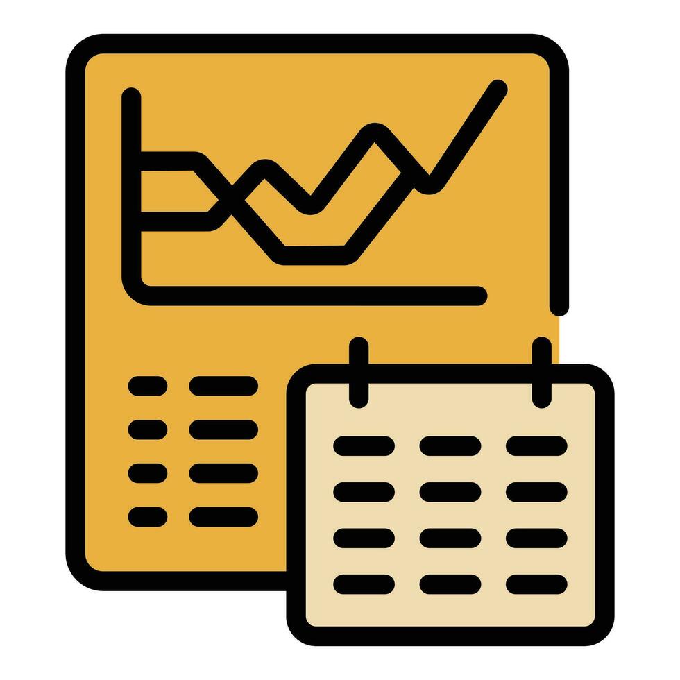 Calendar report icon vector flat