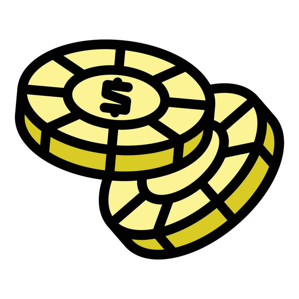 Casino chips icon vector flat