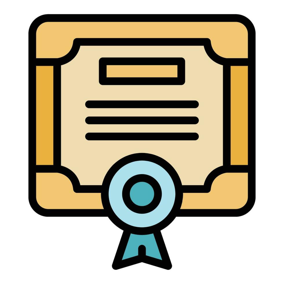 Conference diploma icon vector flat