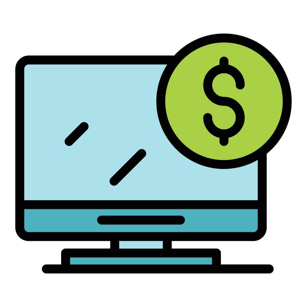 Buy computer monitor icon vector flat