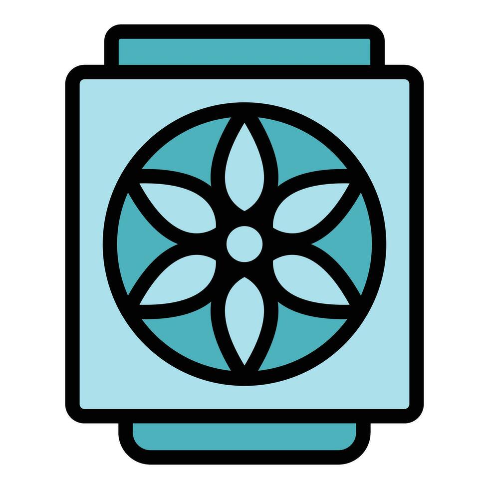 Processor cooler icon vector flat