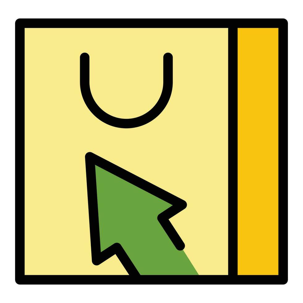 Online shop bag icon vector flat