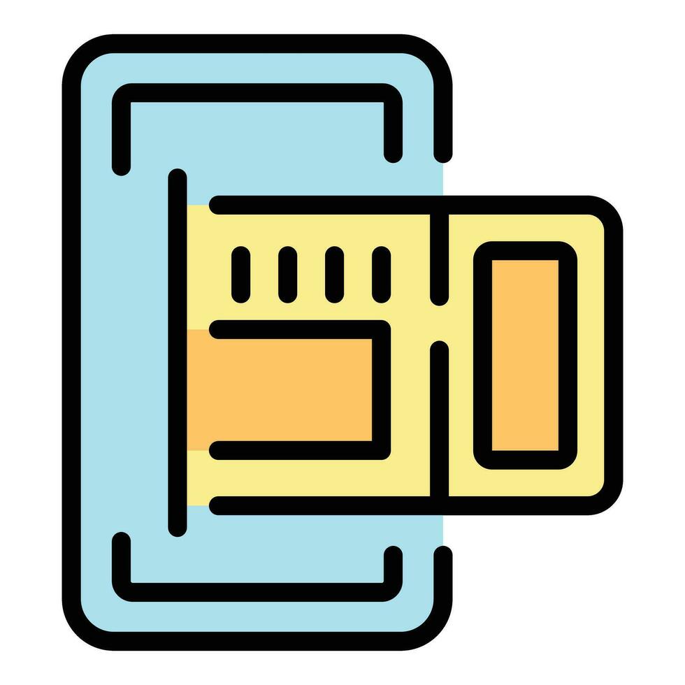 Book cinema ticket icon vector flat